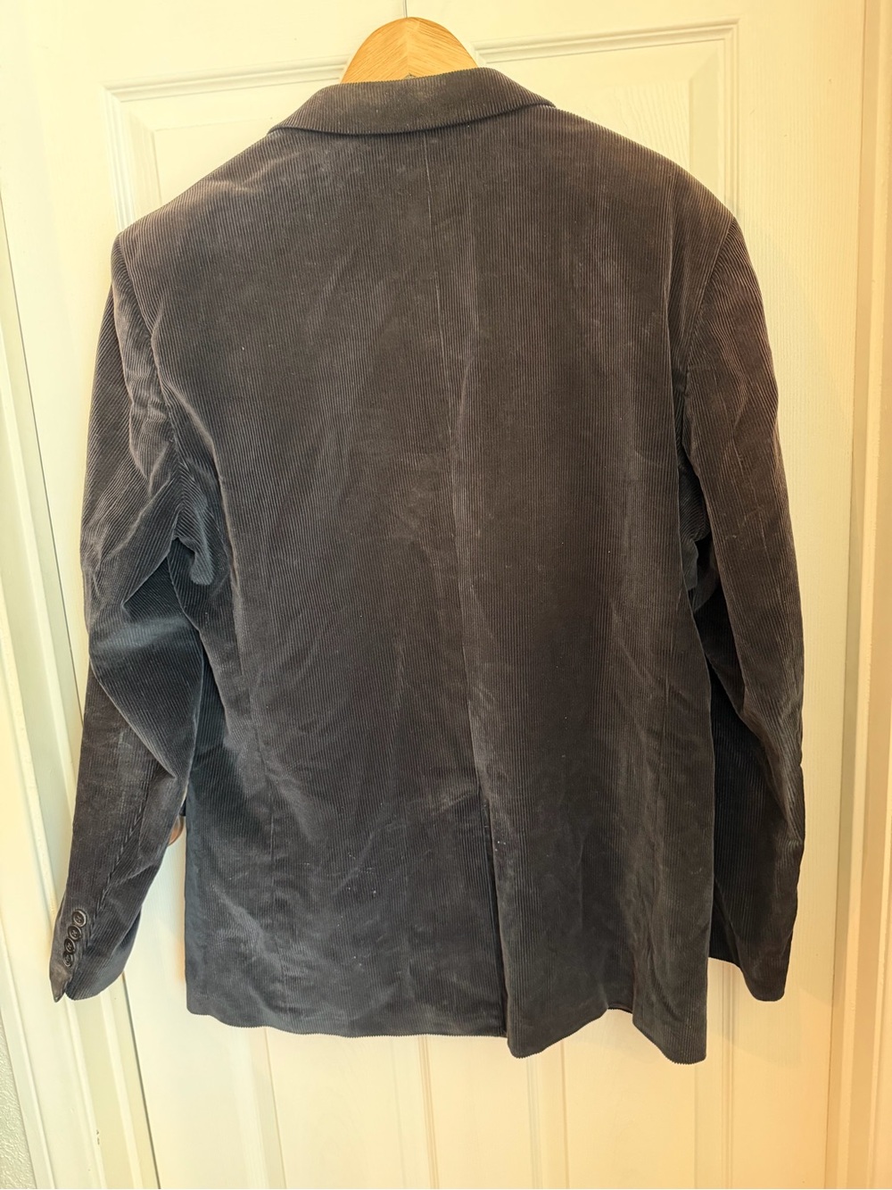 Stafford Men's Classic Fit Sport Coat Jacket, 44L Black Cotton Corduroy EUC - Picture 5 of 13